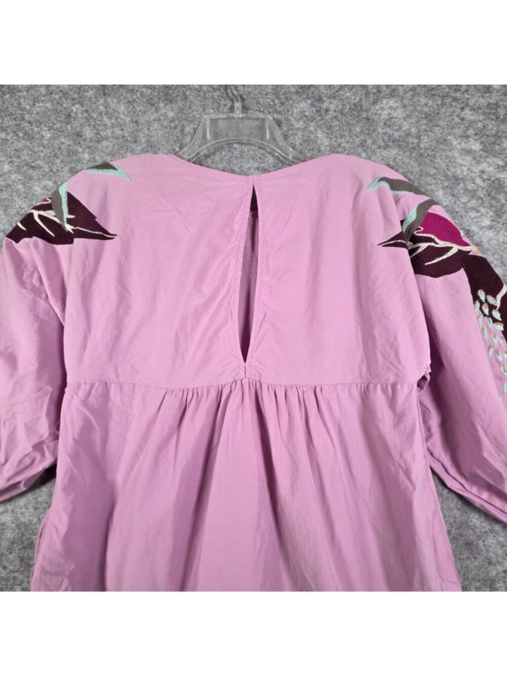 Free People Women’s Mini Obsessions Mini Dress Purple Size S Embroidered Sleeve - Picture 7 of 10